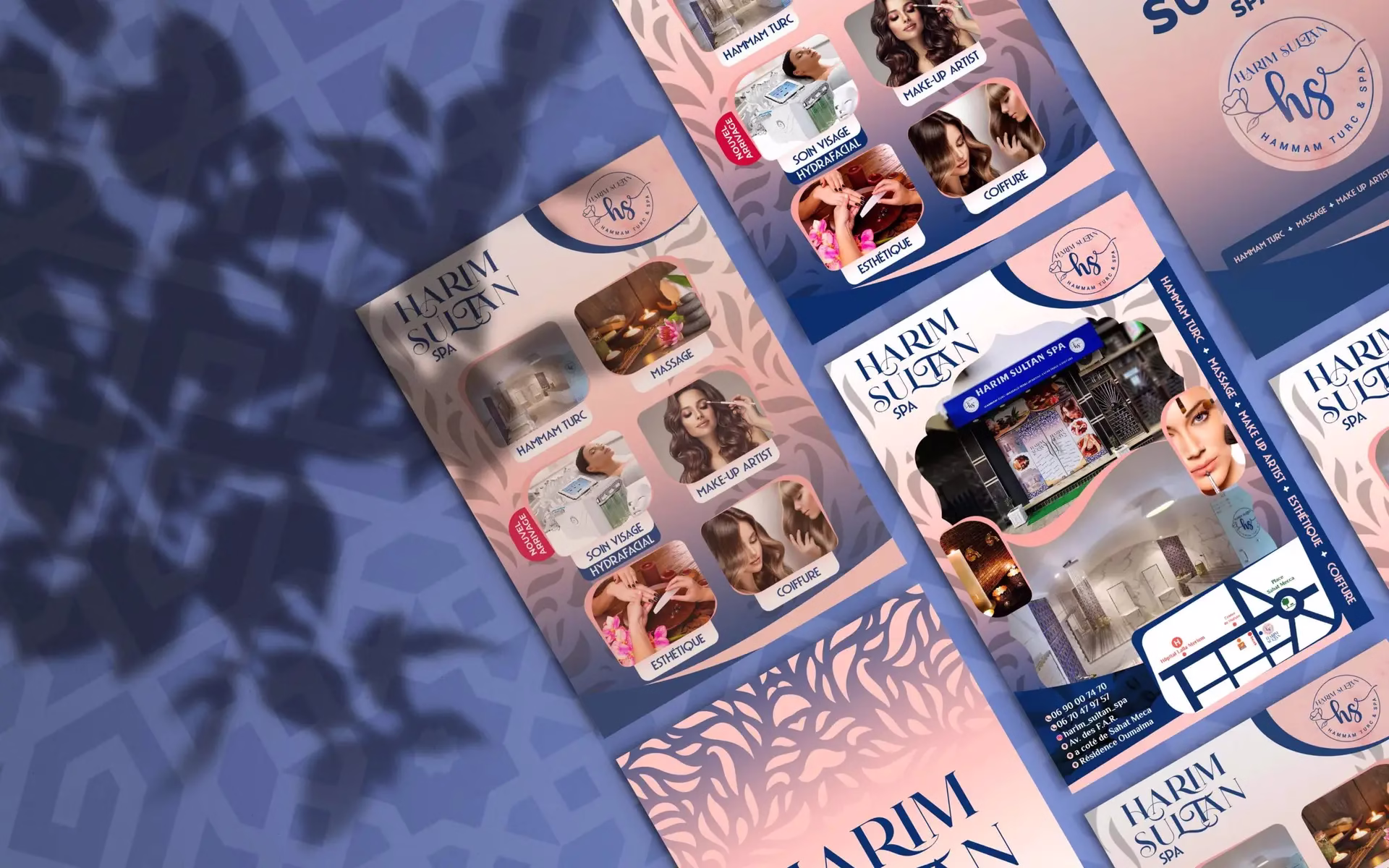 Harim Sultan conception flyers Oubel Design, Larache, Maroc beauty salon